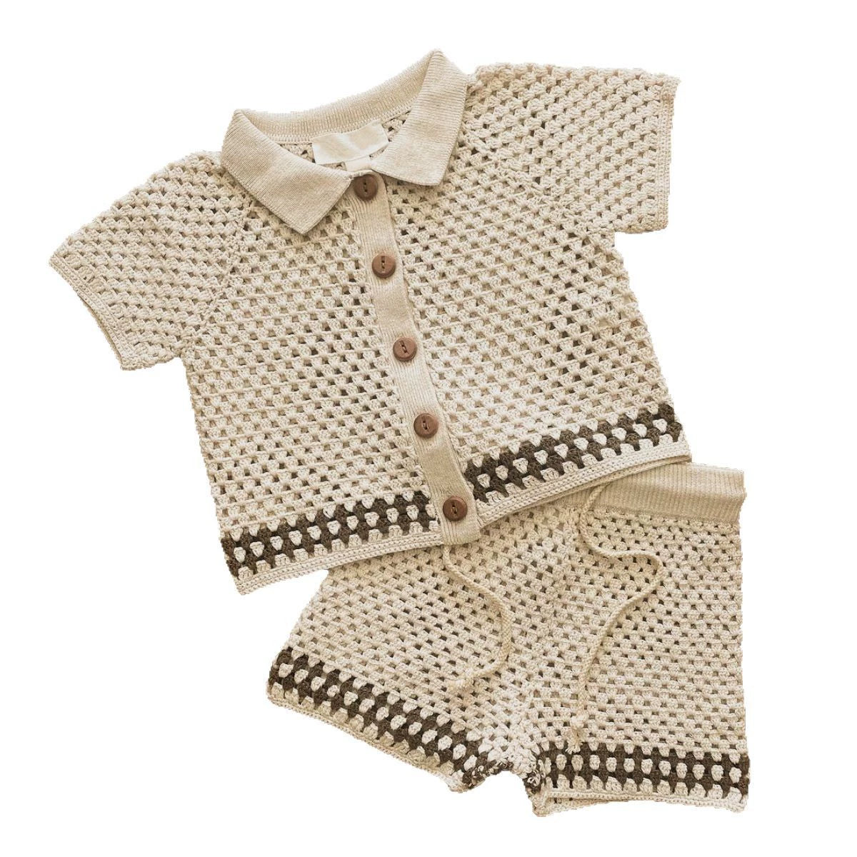 Summer Baby Kids Casual Simple Hollow Out Short Sleeves with Top